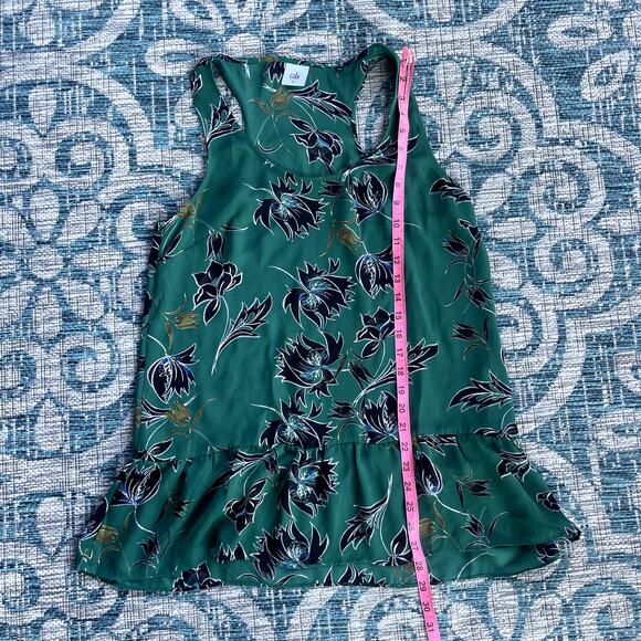 Cabi Zoe Falling Flowers Sleeveless Peplum Tank Top Blouse Green Floral Size M - Picture 6 of 8